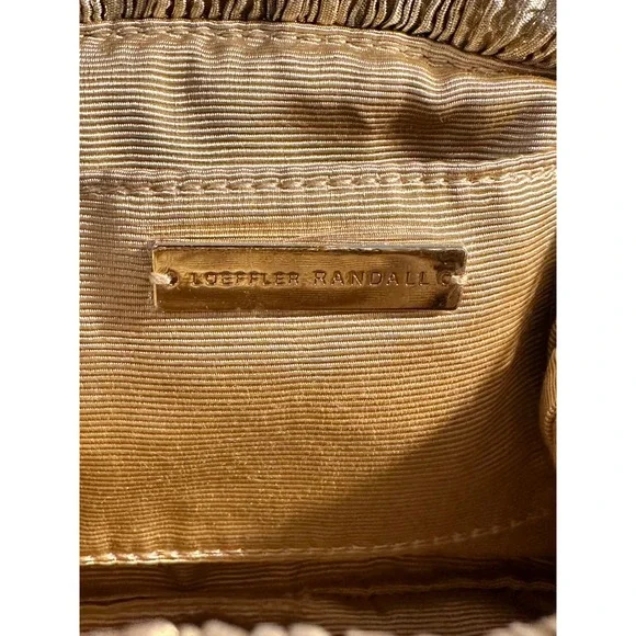 Loeffler Randall Bailey Oro Lame Pleated Clutch Dome Shape Gold Metallic Glam - Picture 4 of 10
